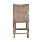 bali & pari Derris Natural Rattan Counter Stool with Cushion - Tall Wingback Stool with Solid Mango Wood Legs and Footrest, Boho Coastal Style for Kitchen Island or Dining Area Seating, Greywashed