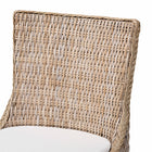 bali & pari Derris Natural Rattan Counter Stool with Cushion - Tall Wingback Stool with Solid Mango Wood Legs and Footrest, Boho Coastal Style for Kitchen Island or Dining Area Seating, Greywashed