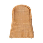 bali & pari Maya Natural Rattan Accent Chair - Hand Woven Wicker Dining Chair with Scalloped Skirt and Cushion, Coastal Boho Style Seating for Dining or Living Room, Light Honey