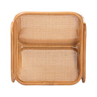 bali & pari Cambridge Natural Rattan Armchair - Handcrafted Lounge Chair with Cushion, Rounded Frame with Cane Woven Panels, Accent Seating for Living Room or Sunroom