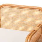 bali & pari Cambridge Natural Rattan Armchair - Handcrafted Lounge Chair with Cushion, Rounded Frame with Cane Woven Panels, Accent Seating for Living Room or Sunroom
