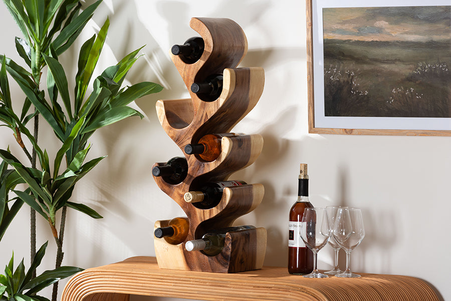 Matana Suar Wood Wine Rack