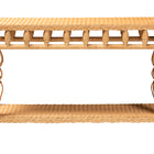 bali & pari Dolby Natural Rattan Console Table - Handwoven Wicker Accent Table with Openwork Design and Lower Shelf, Coastal Boho Style for Entryway or Living Room
