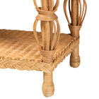 bali & pari Dolby Natural Rattan Console Table - Handwoven Wicker Accent Table with Openwork Design and Lower Shelf, Coastal Boho Style for Entryway or Living Room