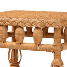 bali & pari Dolby Natural Rattan End Table - Handwoven Wicker Side Table with Lower Shelf, Coastal Boho Style Accent Table for Living Room or Bedroom