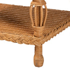 bali & pari Dolby Natural Rattan End Table - Handwoven Wicker Side Table with Lower Shelf, Coastal Boho Style Accent Table for Living Room or Bedroom
