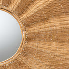 bali & pari Palm Scalloped Rattan Wall Mirror - Handwoven Wicker Round Accent Mirror, Boho Decorative Wall Art for Entryway or Living Room