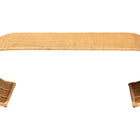 bali & pari Palm Waterfall Natural Rattan Coffee Table - Handwoven Wicker Centerpiece with Curved Silhouette for Boho, Coastal, or Tropical Living Room and Lounge Area