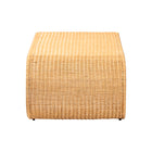 bali & pari Palm Waterfall Natural Rattan Coffee Table - Handwoven Wicker Centerpiece with Curved Silhouette for Boho, Coastal, or Tropical Living Room and Lounge Area