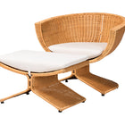 bali & pari Reya Natural Rattan 2-Piece Living Room Set - Handwoven Wicker Accent Seating with Pedestal Base for Modern Boho, Coastal, or Tropical Living Room Spaces