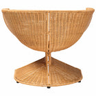 bali & pari Reya Natural Rattan Lounge Chair - Handwoven Wicker Accent Seating with Pedestal Base for Modern Boho, Coastal, or Tropical Living Room Spaces