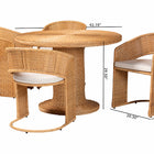 bali & pari Akiko Bohemian Light Honey Rattan 5-Piece Dining Set