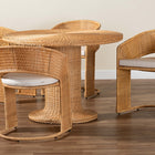 bali & pari Akiko Bohemian Light Honey Rattan 5-Piece Dining Set