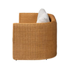 bali & pari Carina Natural Rattan Sofa with Cushion - Handwoven 3-Seater Couch with U-Shaped Sculptural Frame and Deep Seating for Boho, Coastal, or Tropical Living Spaces