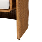 bali & pari Carina Natural Rattan Sofa with Cushion - Handwoven 3-Seater Couch with U-Shaped Sculptural Frame and Deep Seating for Boho, Coastal, or Tropical Living Spaces