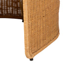 bali & pari Carina Natural Rattan Barrel Dining Chair - Handwoven Wicker Accent Chair with Curved Backrest and Removable Cushion, Coastal Boho Kitchen or Dining Room Seating