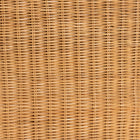 bali & pari Carina Natural Rattan Barrel Dining Chair - Handwoven Wicker Accent Chair with Curved Backrest and Removable Cushion, Coastal Boho Kitchen or Dining Room Seating
