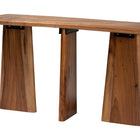 bali & pari Caruso Suar Wood Console Table - Live Edge Statement Table for Entryway or Living Room
