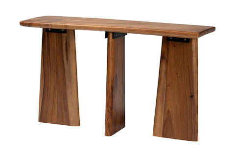 bali & pari Caruso Suar Wood Console Table - Live Edge Statement Table for Entryway or Living Room