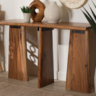 bali & pari Caruso Suar Wood Console Table - Live Edge Statement Table for Entryway or Living Room