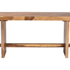 bali & pari Biyu Suar Wood Dining Table - Handcrafted Rectangular Solid Wood Table with Live Edge Details, Rustic Modern Style for Kitchen or Dining Room