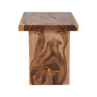 bali & pari Biyu Suar Wood Dining Table - Handcrafted Rectangular Solid Wood Table with Live Edge Details, Rustic Modern Style for Kitchen or Dining Room