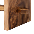 bali & pari Biyu Suar Wood Dining Table - Handcrafted Rectangular Solid Wood Table with Live Edge Details, Rustic Modern Style for Kitchen or Dining Room