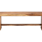 bali & pari Biyu Suar Wood Dining Bench - Handcrafted Solid Wood Bench with Live Edge Details, Rustic Farmhouse Style for Dining Room or Entryway Seating