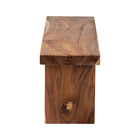 bali & pari Biyu Suar Wood Dining Bench - Handcrafted Solid Wood Bench with Live Edge Details, Rustic Farmhouse Style for Dining Room or Entryway Seating