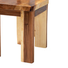 bali & pari Lin Suar Wood 6-Piece Dining Set - Handcrafted Rectangular Solid Wood Table with Four Tall Back Chairs and One Bench, Rustic Modern Kitchen or Dining Room Seating