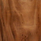 bali & pari Lin Suar Wood 6-Piece Dining Set - Handcrafted Rectangular Solid Wood Table with Four Tall Back Chairs and One Bench, Rustic Modern Kitchen or Dining Room Seating