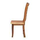 bali & pari Luan Suar Wood Dining Chair - Handcrafted Solid Wood Seat with Mosaic Backrest Inlay, Rustic Modern Accent Chair for Kitchen or Dining Room