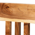 bali & pari Luli Suar Wood Bar Stool - Handcrafted Solid Wood Stool with Backrest, Rustic Modern Seating for Kitchen or Bar Area