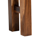 bali & pari Luli Suar Wood Bar Table - Handcrafted Solid Wood Console with Angled Base, Modern Rustic Table for Bar, Kitchen, or Lounge