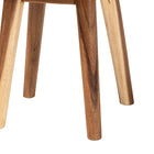 bali & pari Jia Suar Wood End Table - Handcrafted Side Table with Live Edge Round Top and Tapered Legs, Rustic Boho Accent Furniture for Living Room, Bedroom, or Patio