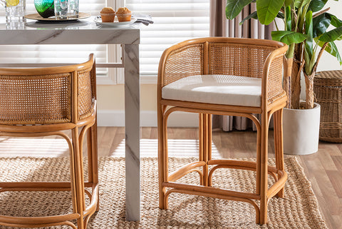 Aria Natural Rattan Counter Stool