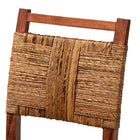 bali & pari Chabela Handwoven Seagrass Dining Chair Set of 2- Solid Mango Wood Frame with Woven Seat and Backrest, Rustic Boho Style Kitchen or Dining Room Seating, Brown