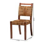 bali & pari Chabela Handwoven Seagrass Dining Chair Set of 2- Solid Mango Wood Frame with Woven Seat and Backrest, Rustic Boho Style Kitchen or Dining Room Seating, Brown
