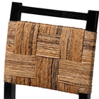 bali & pari Raniya Handwoven Seagrass Dining Chair Set of 2- Solid Mango Wood Frame with Woven Seat and Backrest, Rustic Boho Style Kitchen or Dining Room Seating, Black
