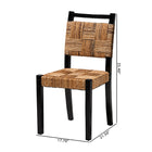 bali & pari Raniya Handwoven Seagrass Dining Chair Set of 2- Solid Mango Wood Frame with Woven Seat and Backrest, Rustic Boho Style Kitchen or Dining Room Seating, Black
