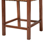 bali & pari Chabela Seagrass Counter Stool Set of 2 - Solid Mango Wood Frame with Woven Seat and Backrest, Rustic Boho Style Dining or Kitchen Island Seating, Brown