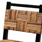 bali & pari Raniya Seagrass Counter Stool Set of 2 - Solid Mango Wood Frame with Woven Seat and Backrest, Rustic Boho Style Dining or Kitchen Island Seating, Black