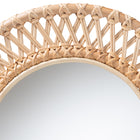 bali & pari Burris Natural Rattan Wall Mirror - Handwoven Wicker Round Frame, Boho Coastal Accent Wall Decor for Entryway, Bedroom, or Living Room