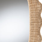 bali & pari Makoto Scalloped Natural Rattan Wall Mirror - Handwoven Wicker Oval Frame, Boho Coastal Accent Wall Decor for Entryway, Bedroom, or Living Room