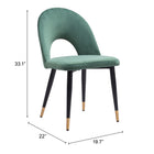 Zuo Menlo Dining Chair (Set of 2) Green