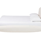Baxton Studio Grenier Modern Cream Boucle Fabric King Size Floating Bed