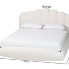 Baxton Studio Grenier Modern Cream Boucle Fabric Queen Size Floating Bed