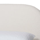 Baxton Studio Cachet Floating Platform Bed with Rounded Headboard - Low Profile Minimalist Boucle Upholstered Bed Frame, Cream, King
