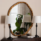 Baxton Studio Urania Wall Mirror - Irregular Shape Accent Mirror with Antique Goldleaf Frame, Modern Glam Accent for Living Room, Entryway, or Bedroom Decor