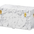 Baxton Studio Brenta Storage Trunk with Lift-Top Lid - Decorative Organizer Chest with Faux Marble Effect, Contemporary Storage Solution